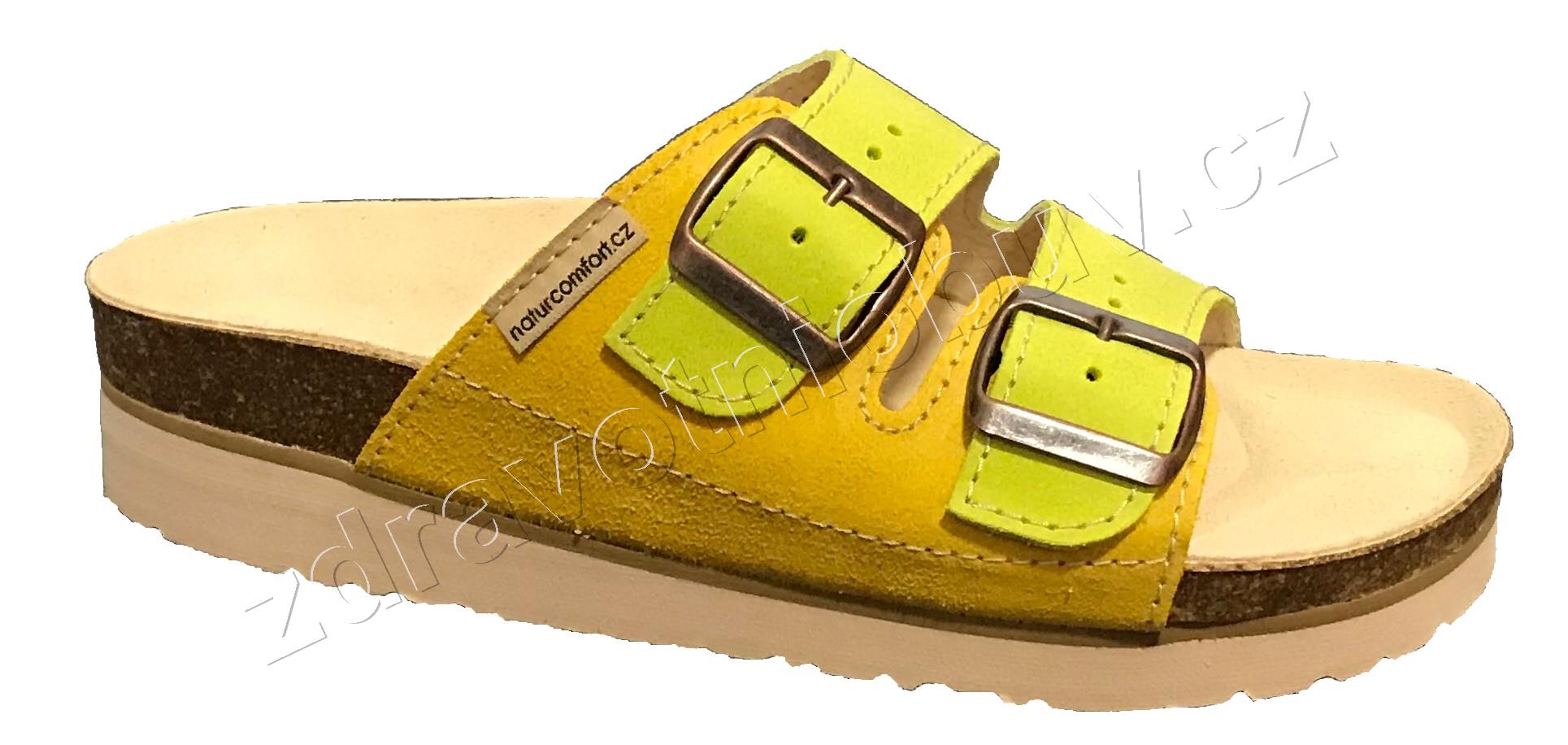 pantofle 1002/006 KLH2 žlutá-kiwi