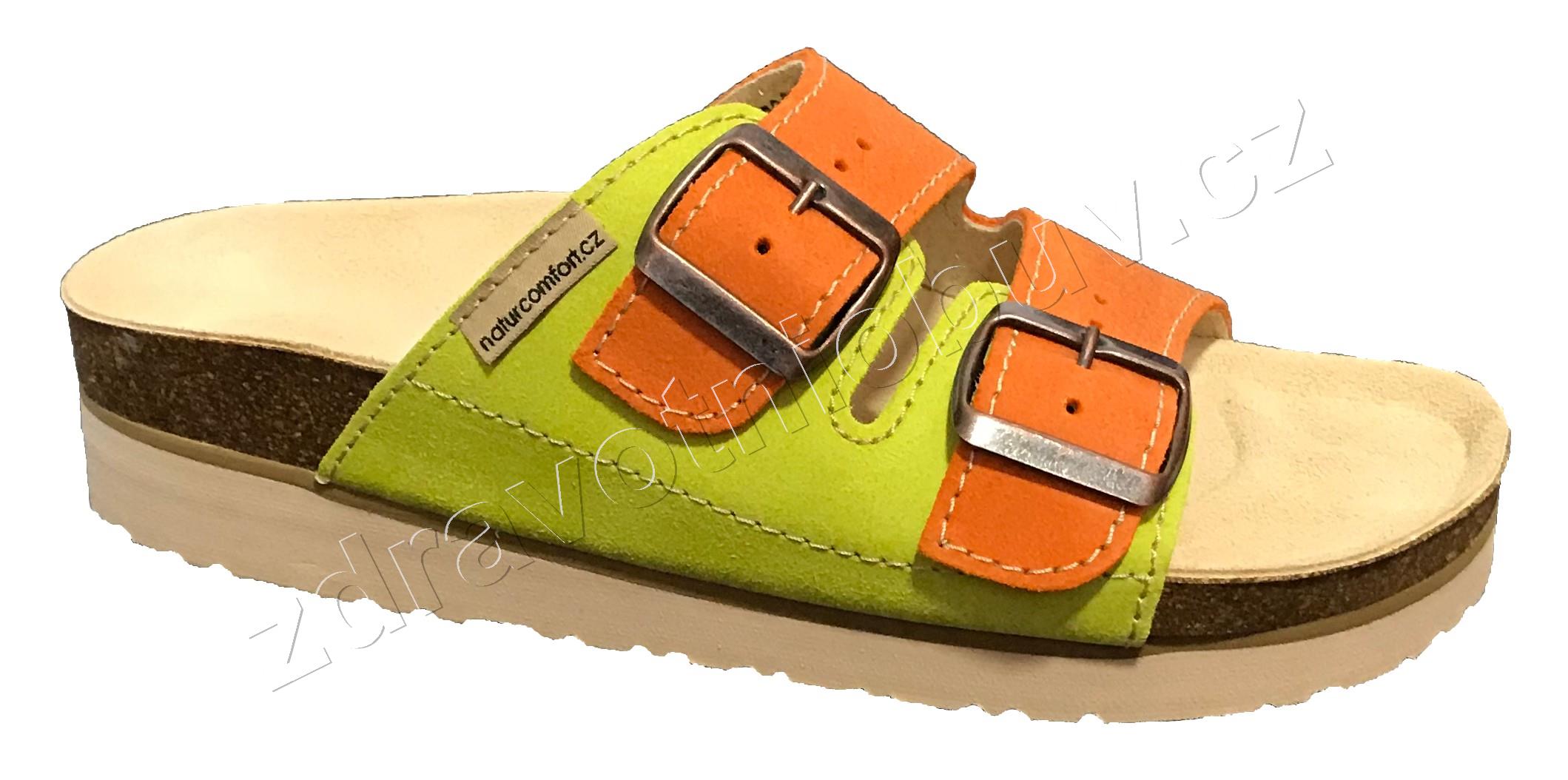 pantofle 1002/006 KLH2 kiwi-oranž