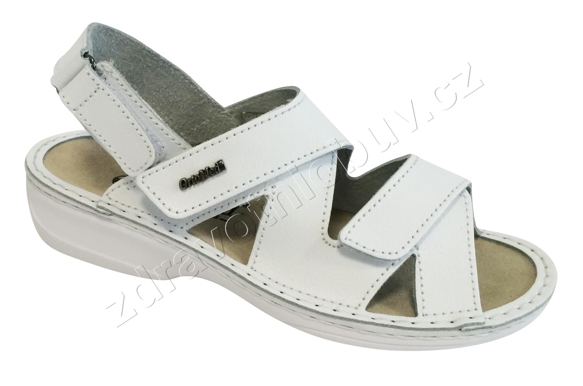 MJ 3705 012-P53-W sandály bílé suchý zip