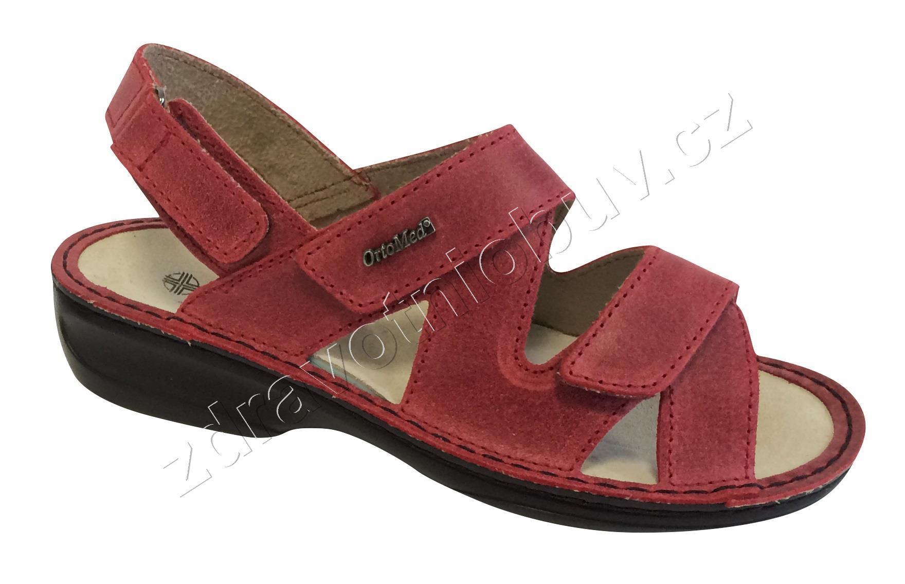 MJ 3705 012-P84 sandály červené suchý zip